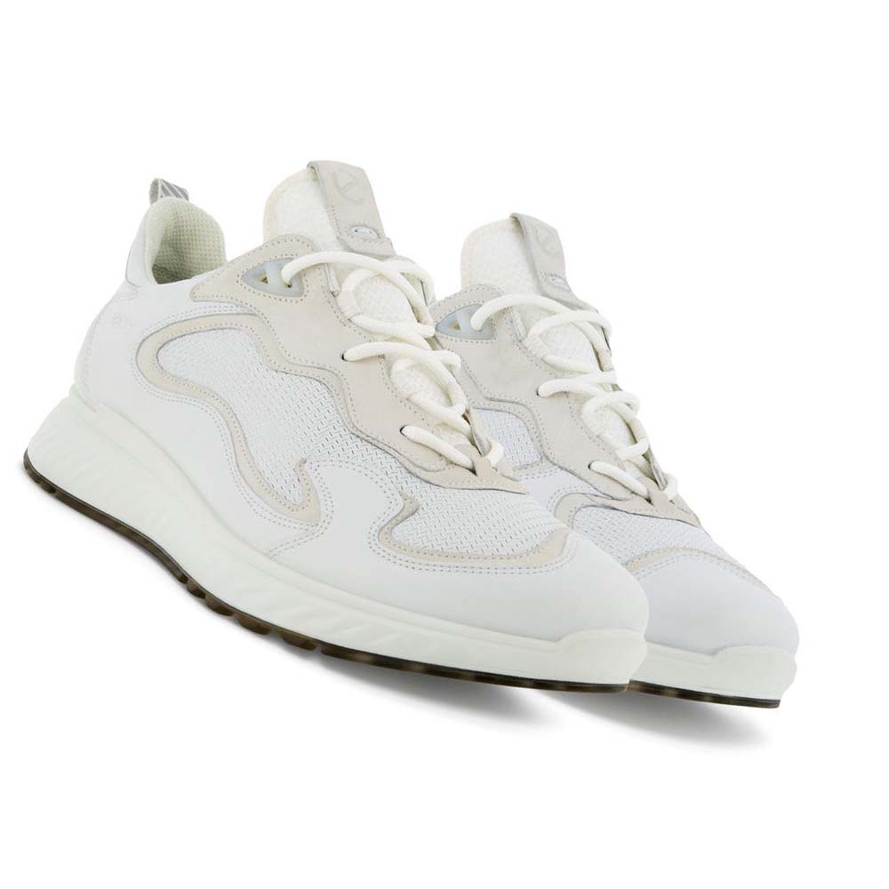 Men's Ecco St.1 Laced Sneakers White | Canada 649FDN